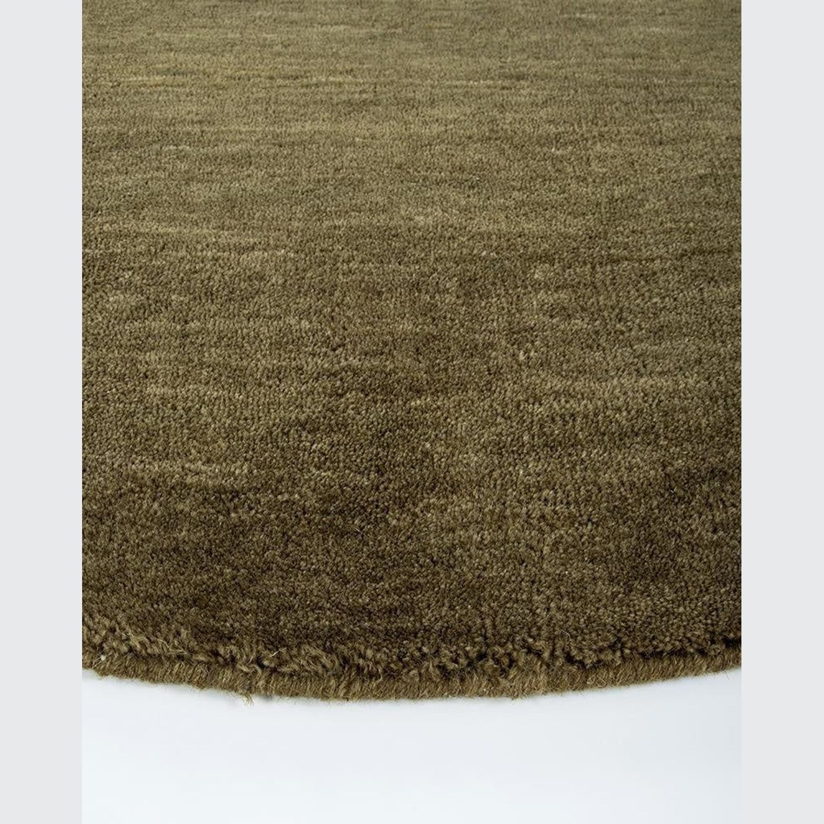 Baya Sandringham 100% Wool Round Rug - Moss gallery detail image