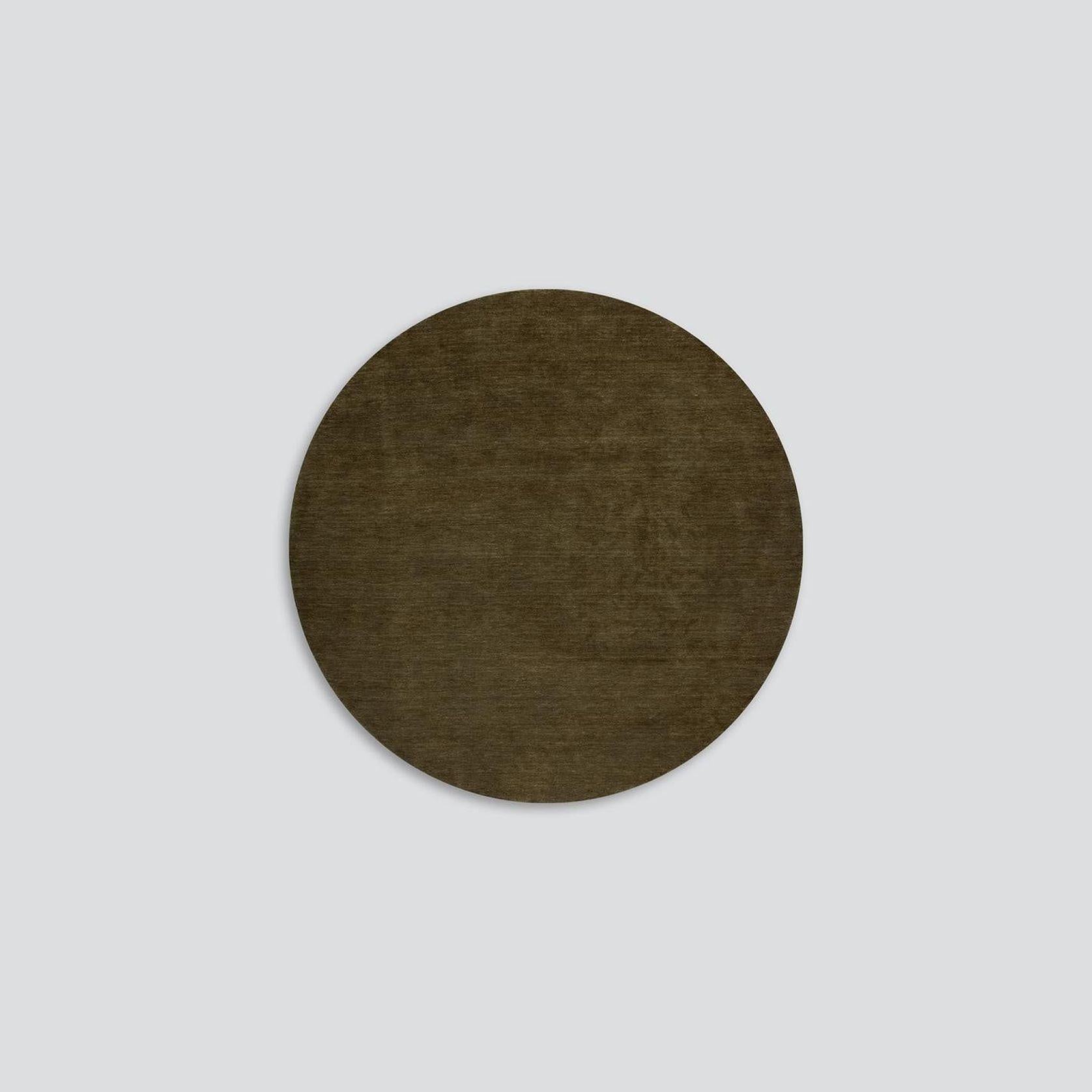 Baya Sandringham 100% Wool Round Rug - Moss gallery detail image
