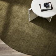 Baya Sandringham 100% NZ Wool Round Rug - Moss gallery detail image