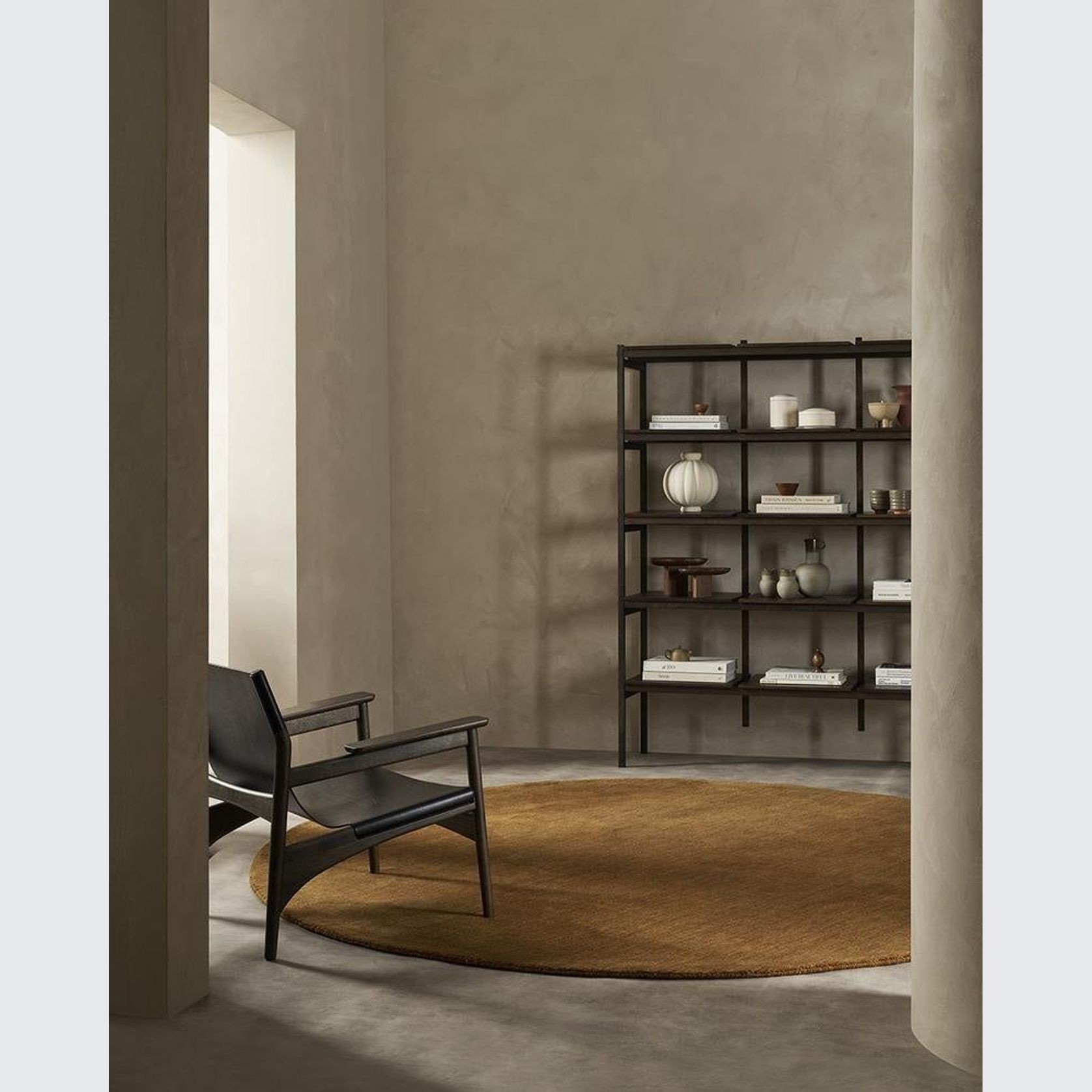 Baya Sandringham 100% Wool Round Rug - Pecan gallery detail image