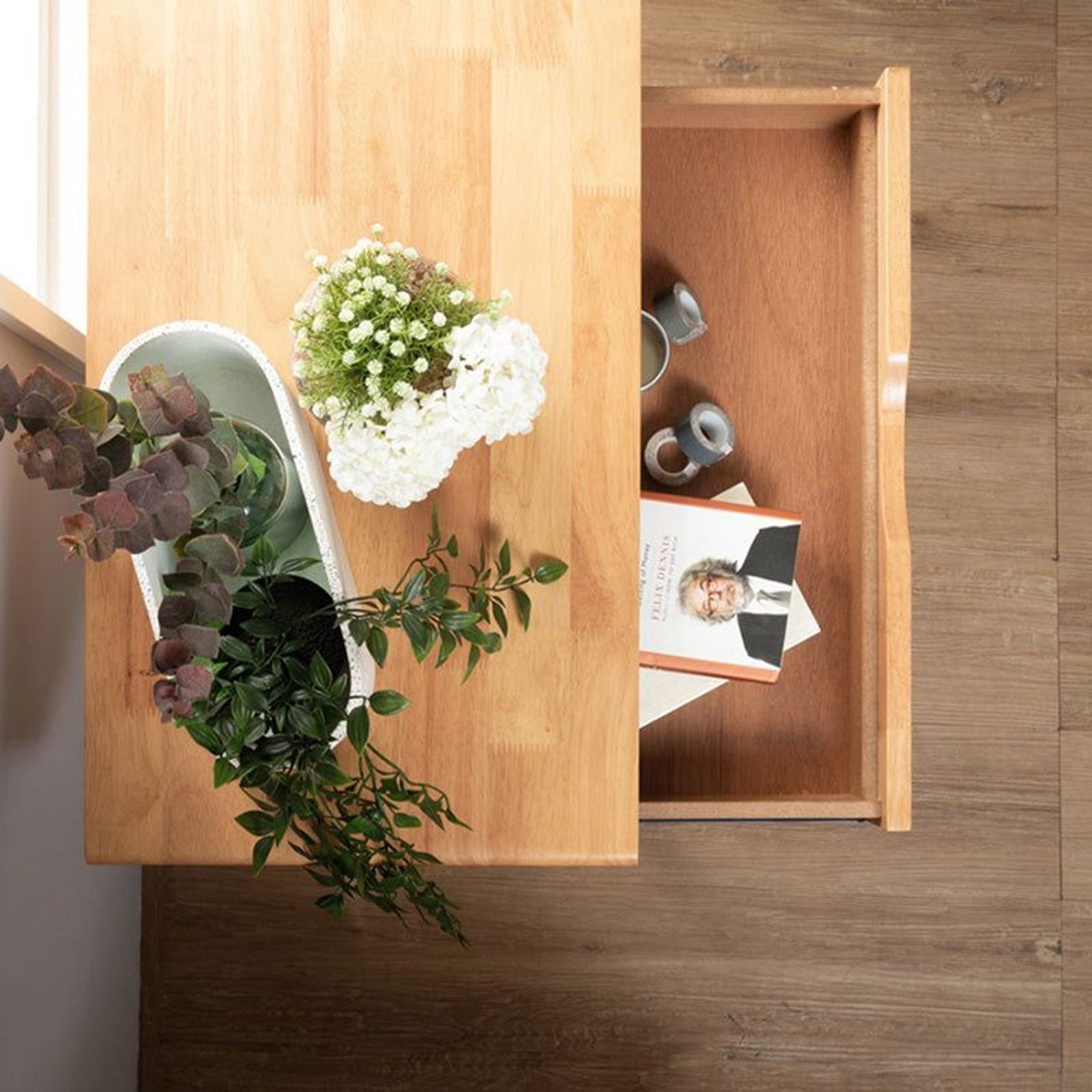 LAMAR Console Table with 2 Drawers 122cm - Natural gallery detail image