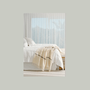 Ruanui Station Lambswool Throw -  Waitoka White & Brown gallery detail image