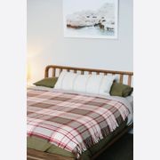Ruanui Station Lambswool Throw - Red Check gallery detail image