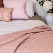 Ruanui Station Lambswool Throw - Pipipi Pink Chevron gallery detail image