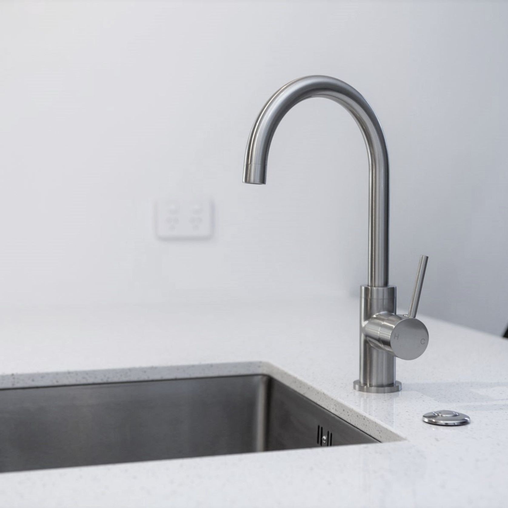 Gooseneck Swivel Mixer Clas31 Brushed Nickel gallery detail image