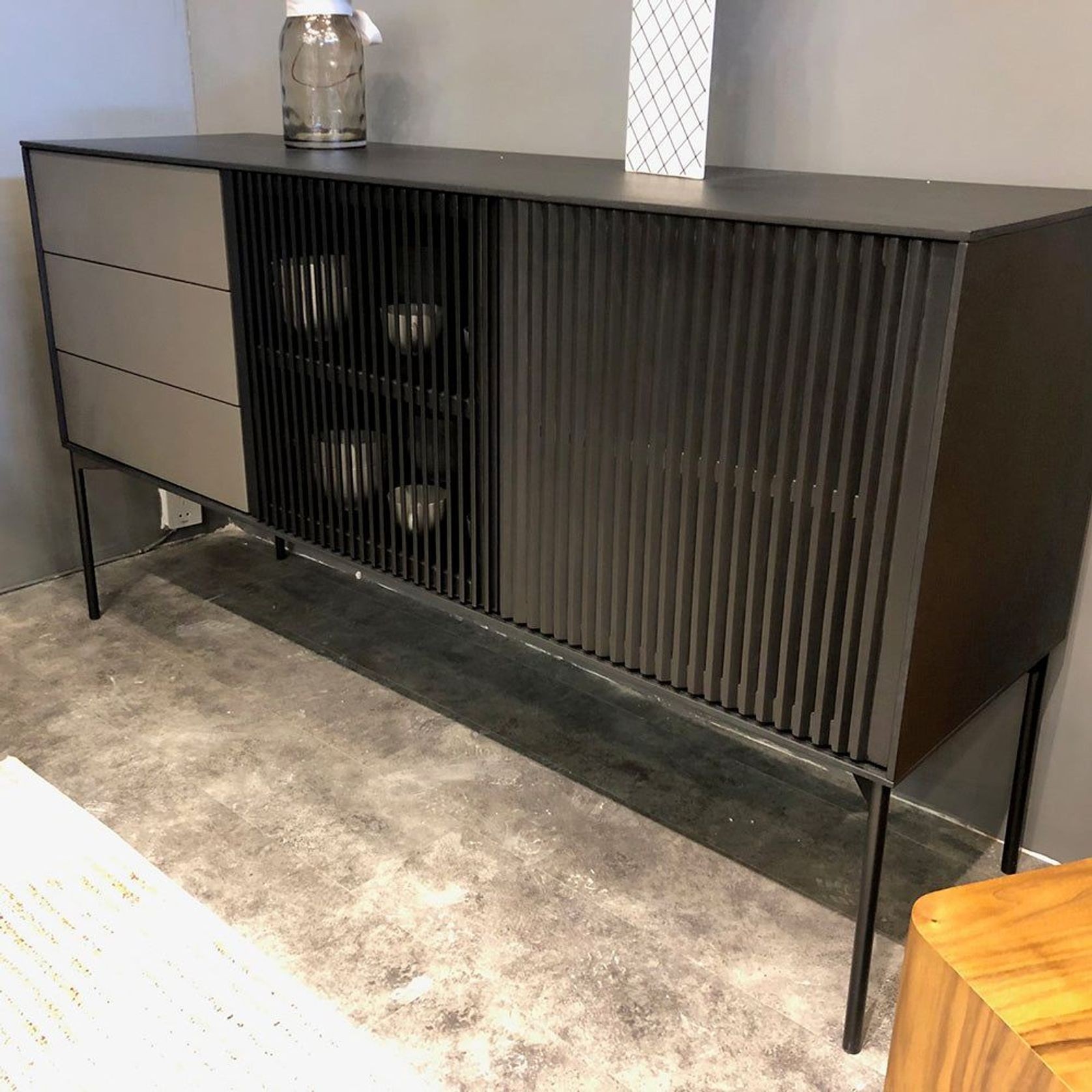 SEGAN Sideboard Buffet 160cm - Black & Grey gallery detail image