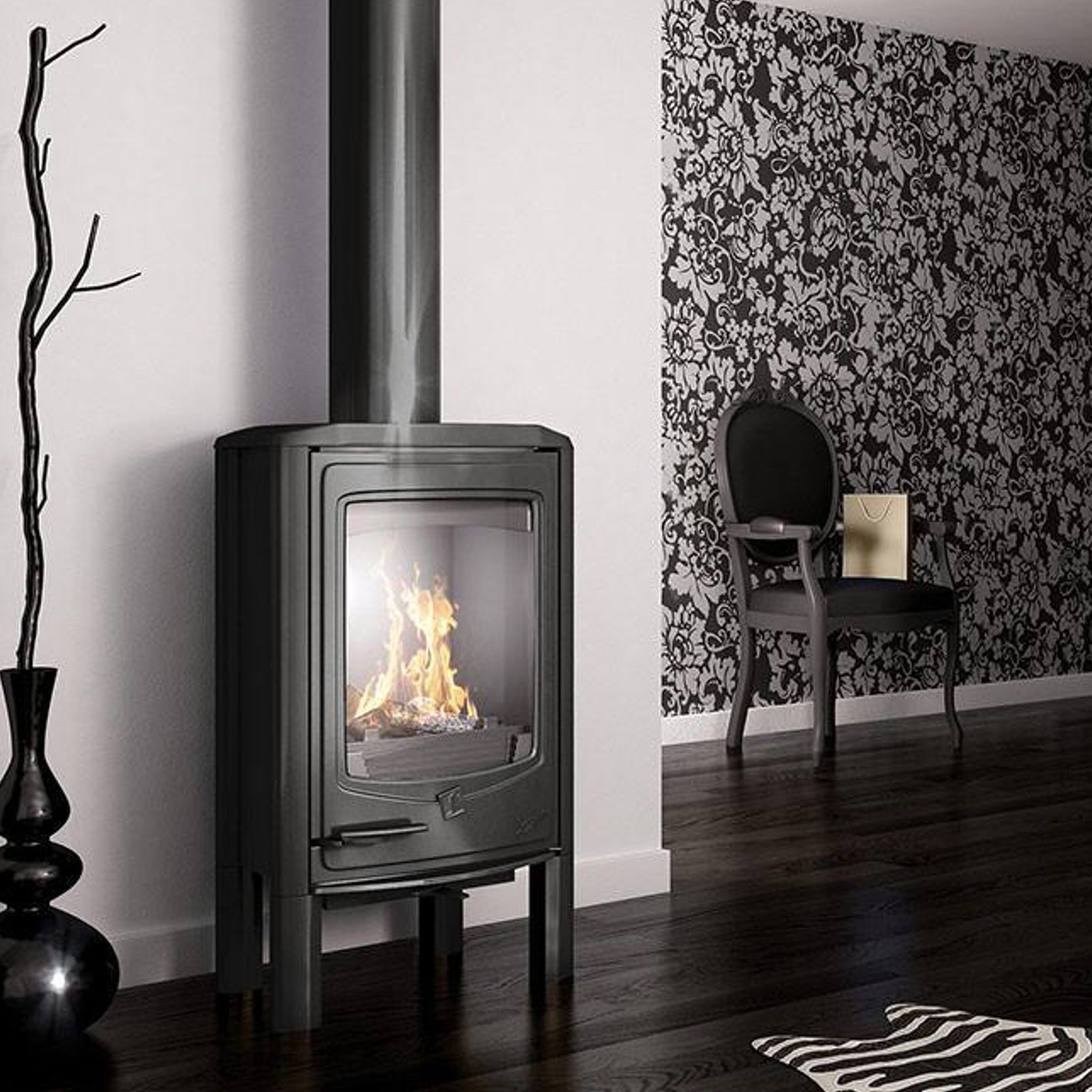 Seguin Jade Freestanding Fireplace gallery detail image