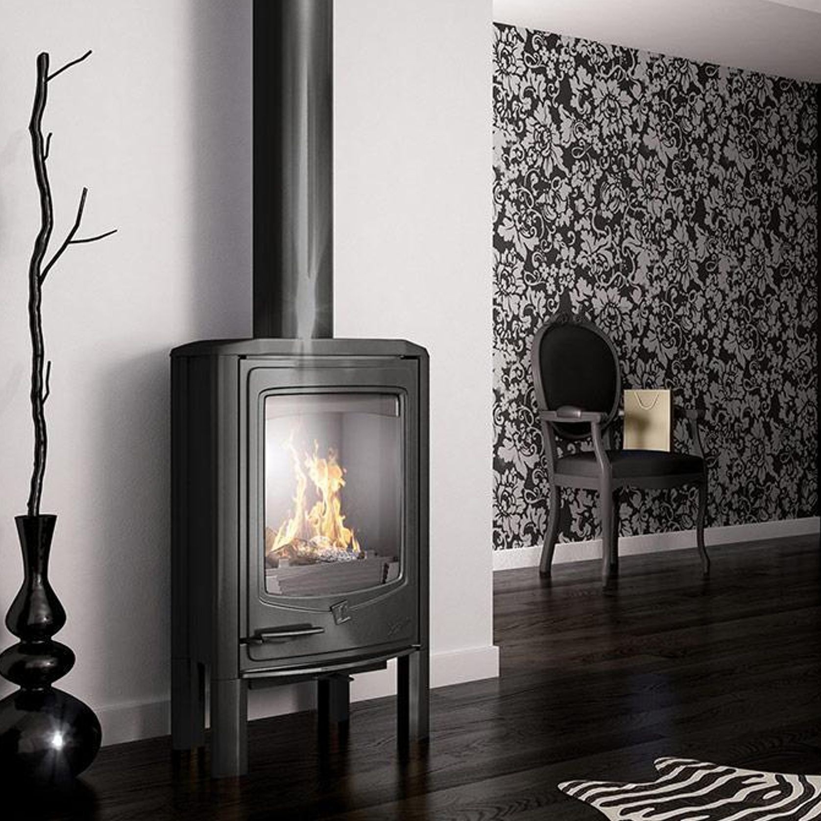 Seguin Jade Freestanding Fireplace gallery detail image