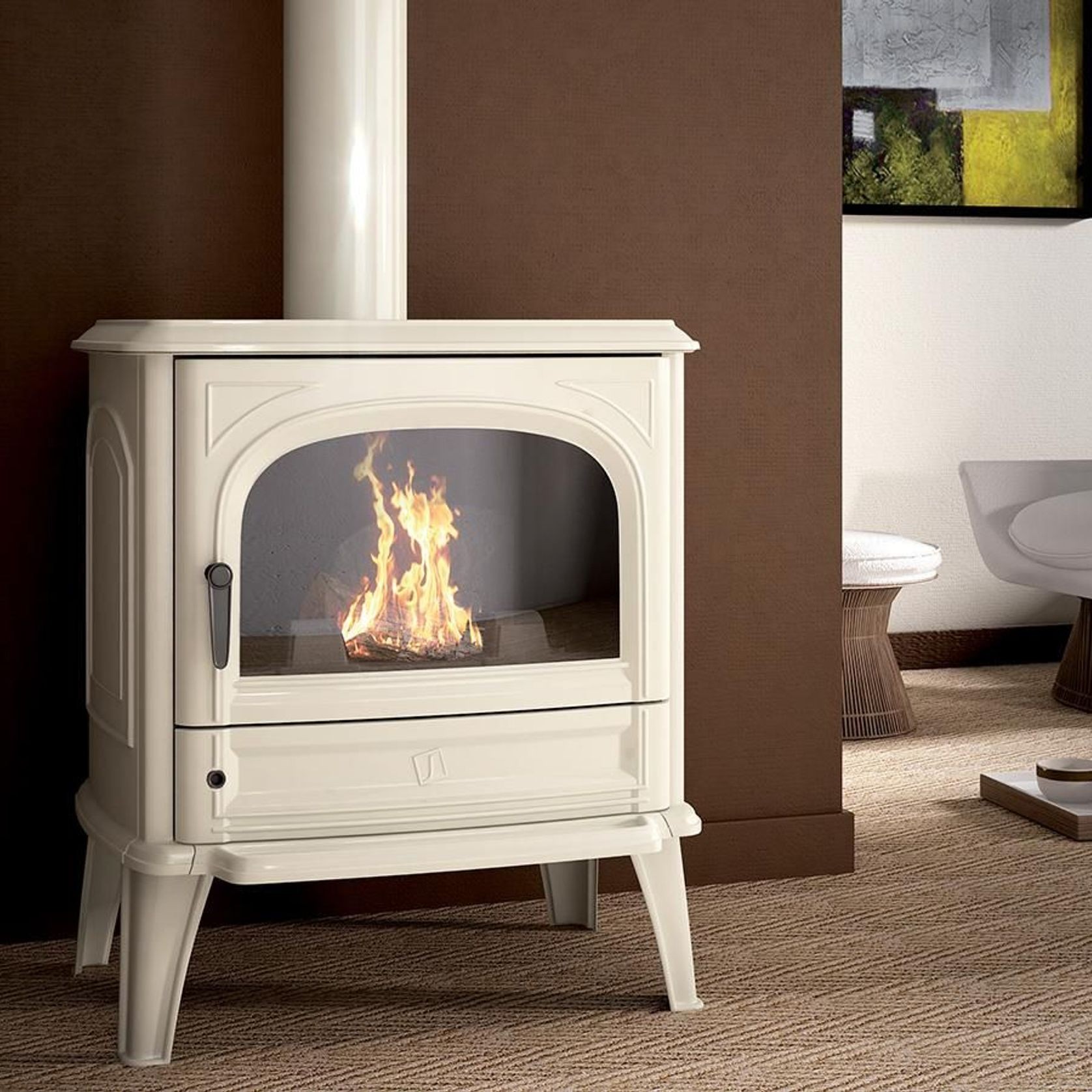 Seguin Saphir Freestanding Fireplace - Enamel gallery detail image