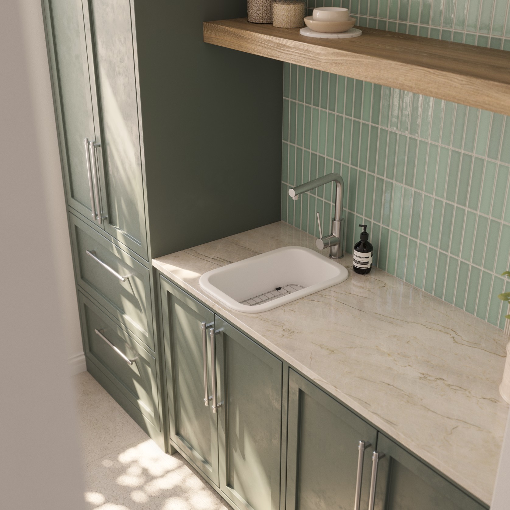 Oswynn 330x483 Gloss White Fireclay Single Bowl Sink gallery detail image
