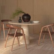 Travertine Kora Round Dining Table gallery detail image