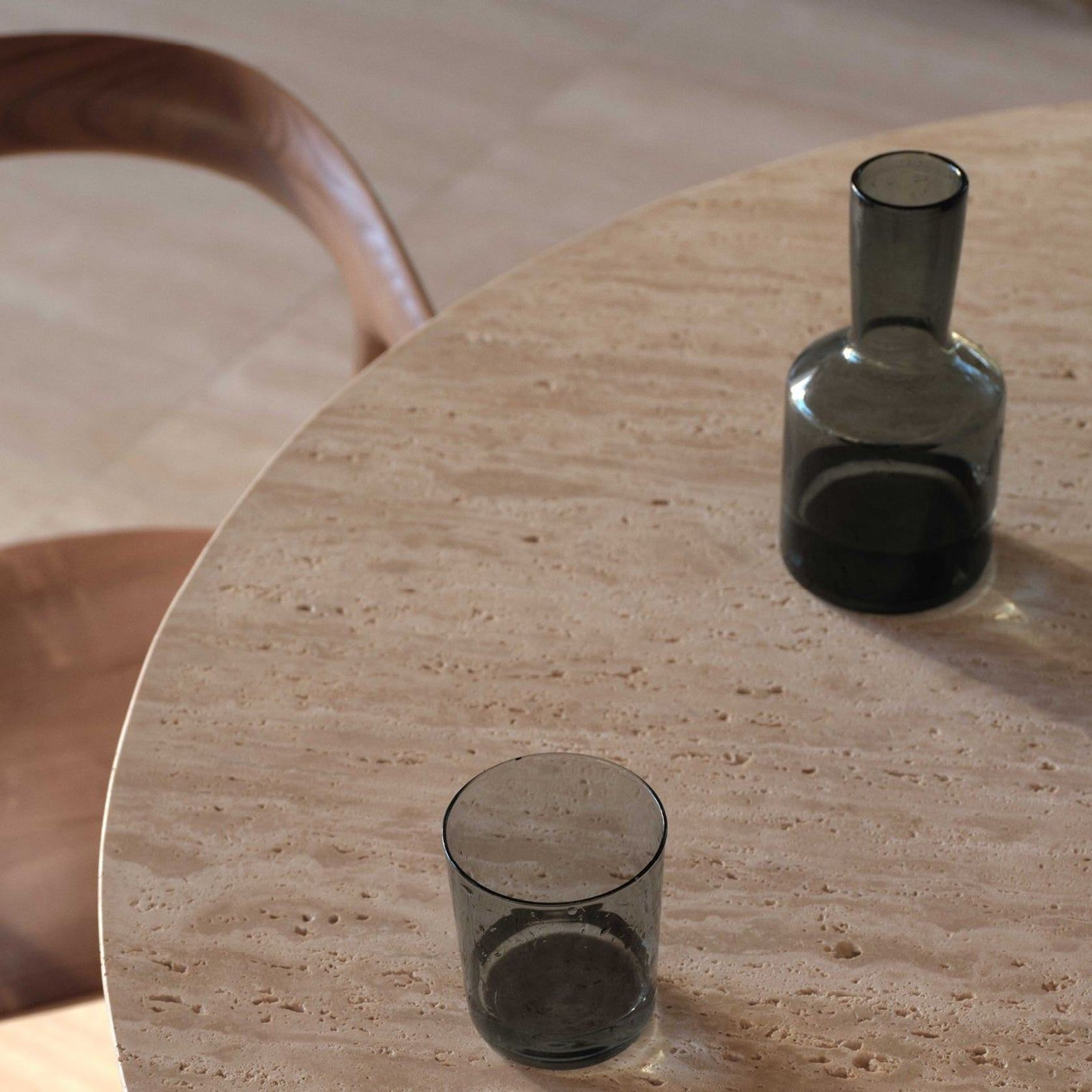 Travertine Kora Round Dining Table gallery detail image