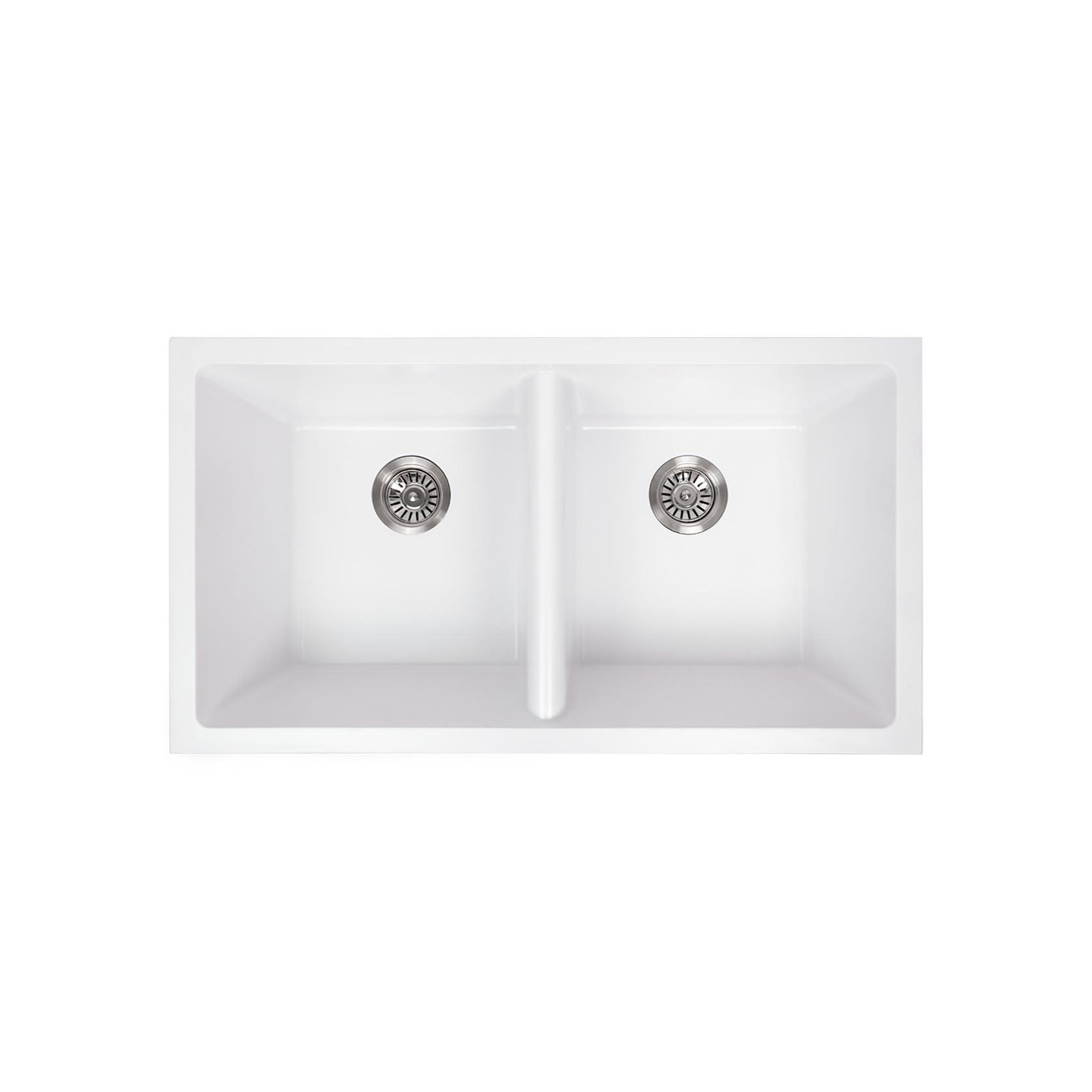 Keith 848x467 White Granite Double Bowl Sink gallery detail image