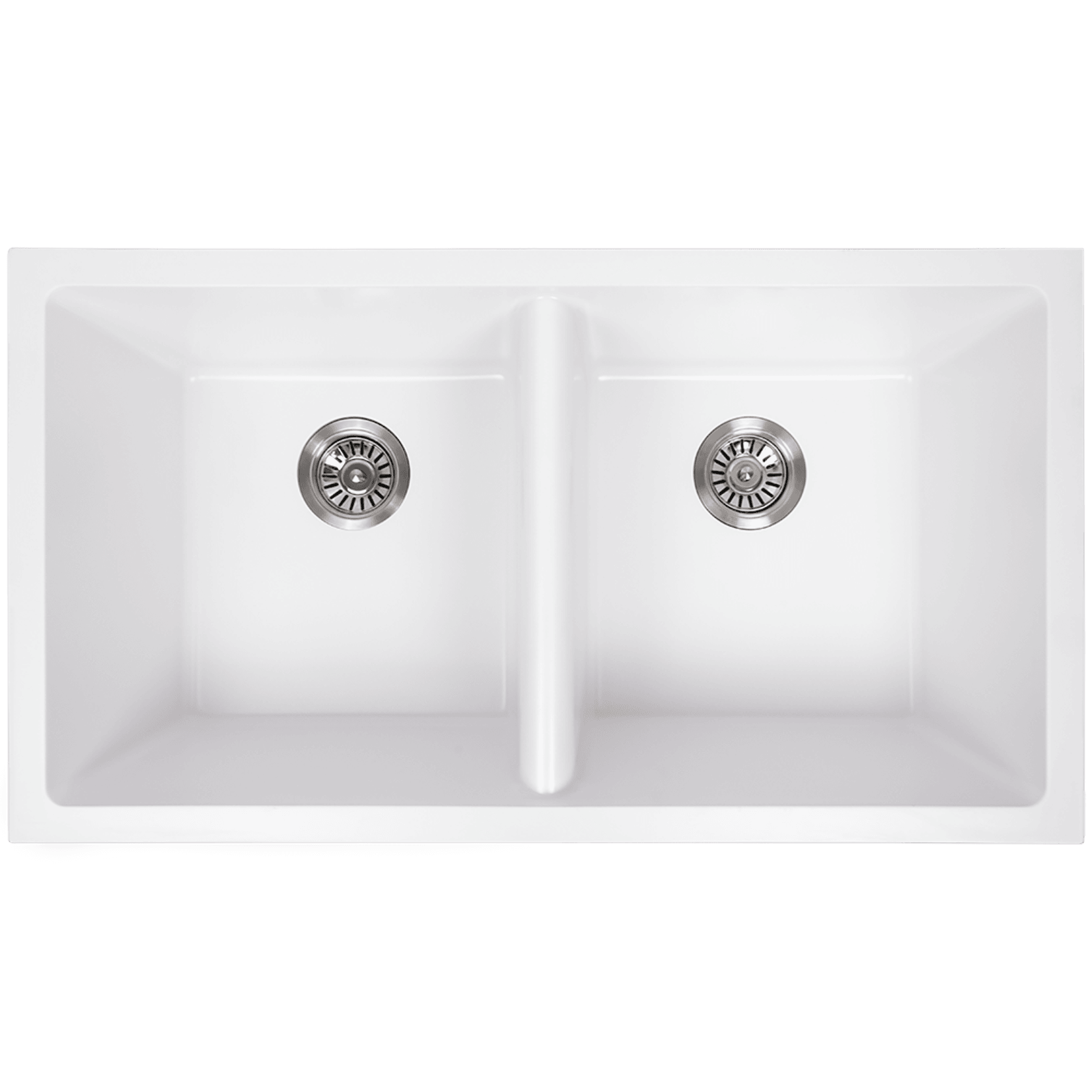 Keith 848x467 White Granite Double Bowl Sink gallery detail image