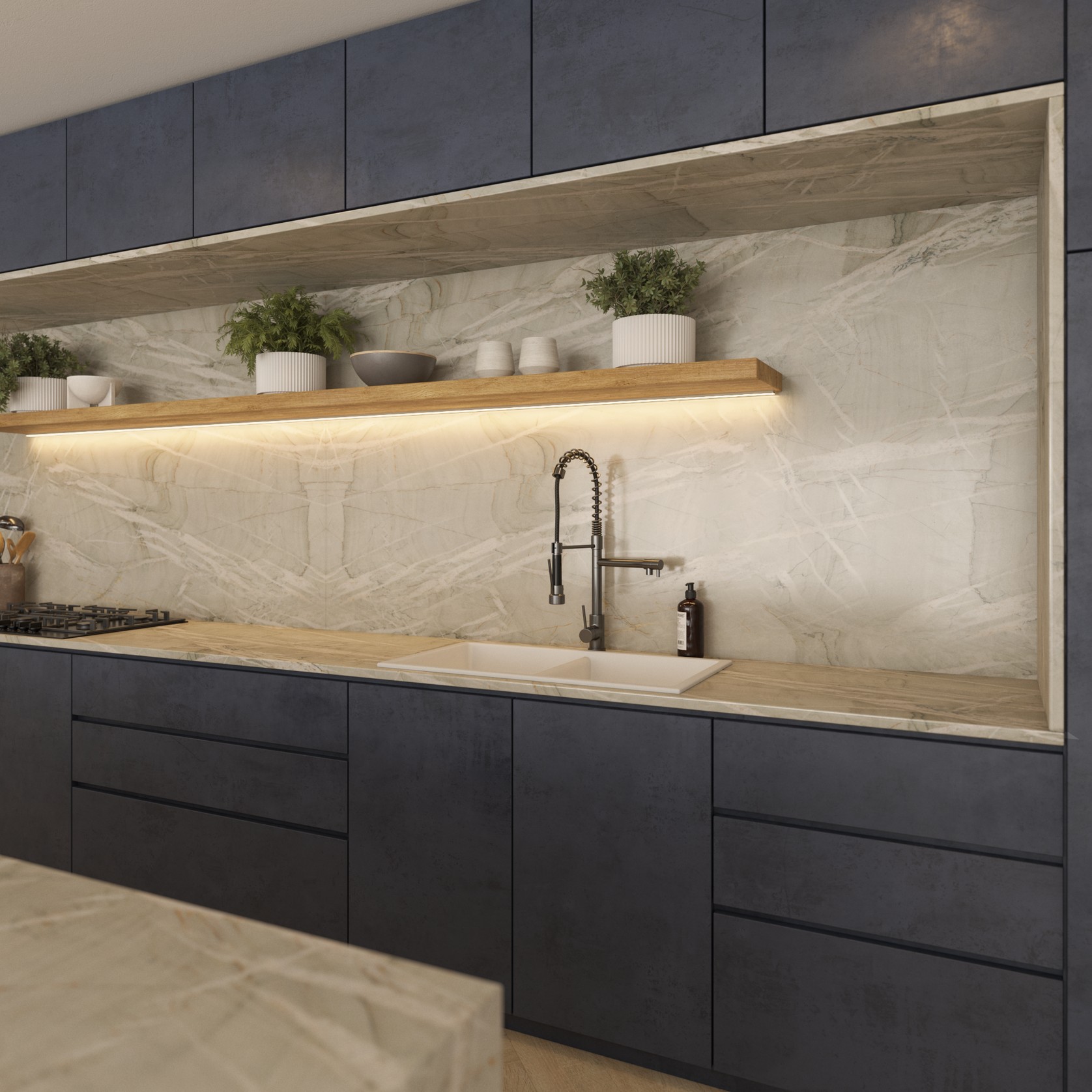 Keith 848x467 White Granite Double Bowl Sink gallery detail image