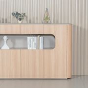 ORBAN 200cm Credenza Display Unit  Oak - 110cm High gallery detail image