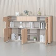 ORBAN 200cm Credenza Display Unit  Oak - 110cm High gallery detail image