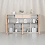 ORBAN 200cm Credenza Display Unit  Oak - 110cm High gallery detail image