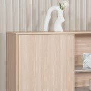 KELIAN 200cm Wall Storage & Display Unit  Oak - 110cm High gallery detail image