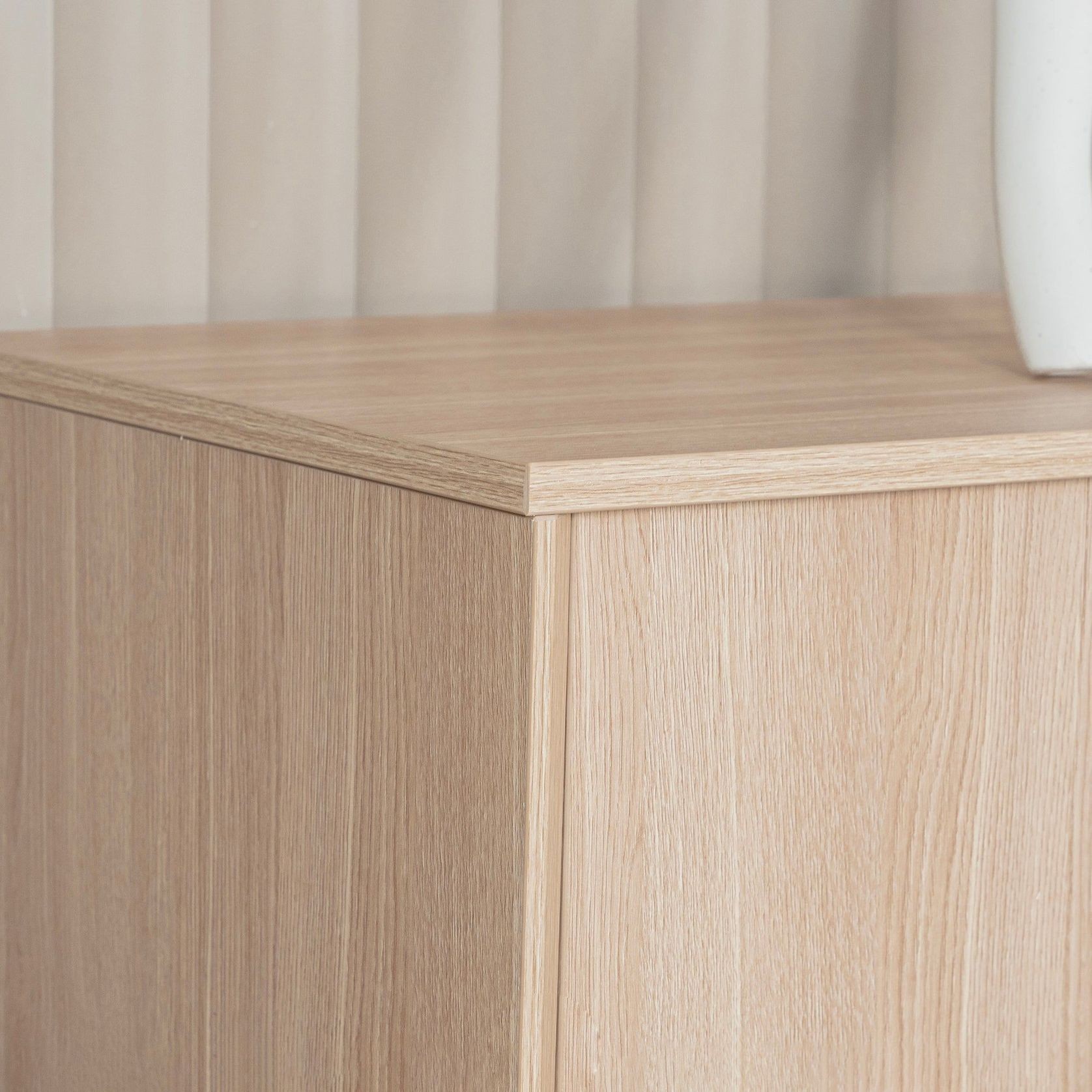KELIAN 200cm Wall Storage & Display Unit  Oak - 110cm High gallery detail image