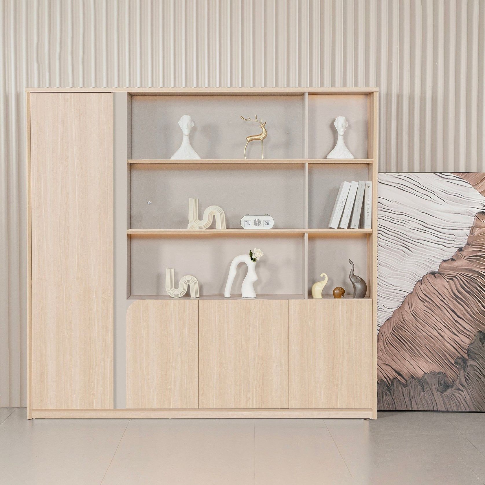 KELIAN Display Wall Unit 200cm - Oak gallery detail image