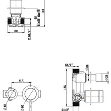 Mica Shower Mixer Diverter | Sideways | Trim Kit Only gallery detail image