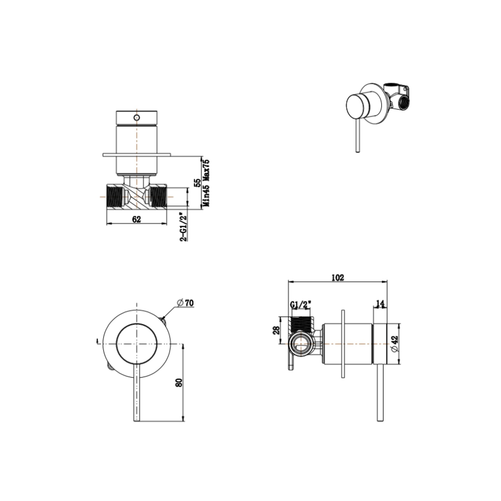 Mica Shower Mixer | Trim Kit Only gallery detail image