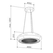 Sirius Ceiling Mount Pendant Rangehood - Silver gallery detail image