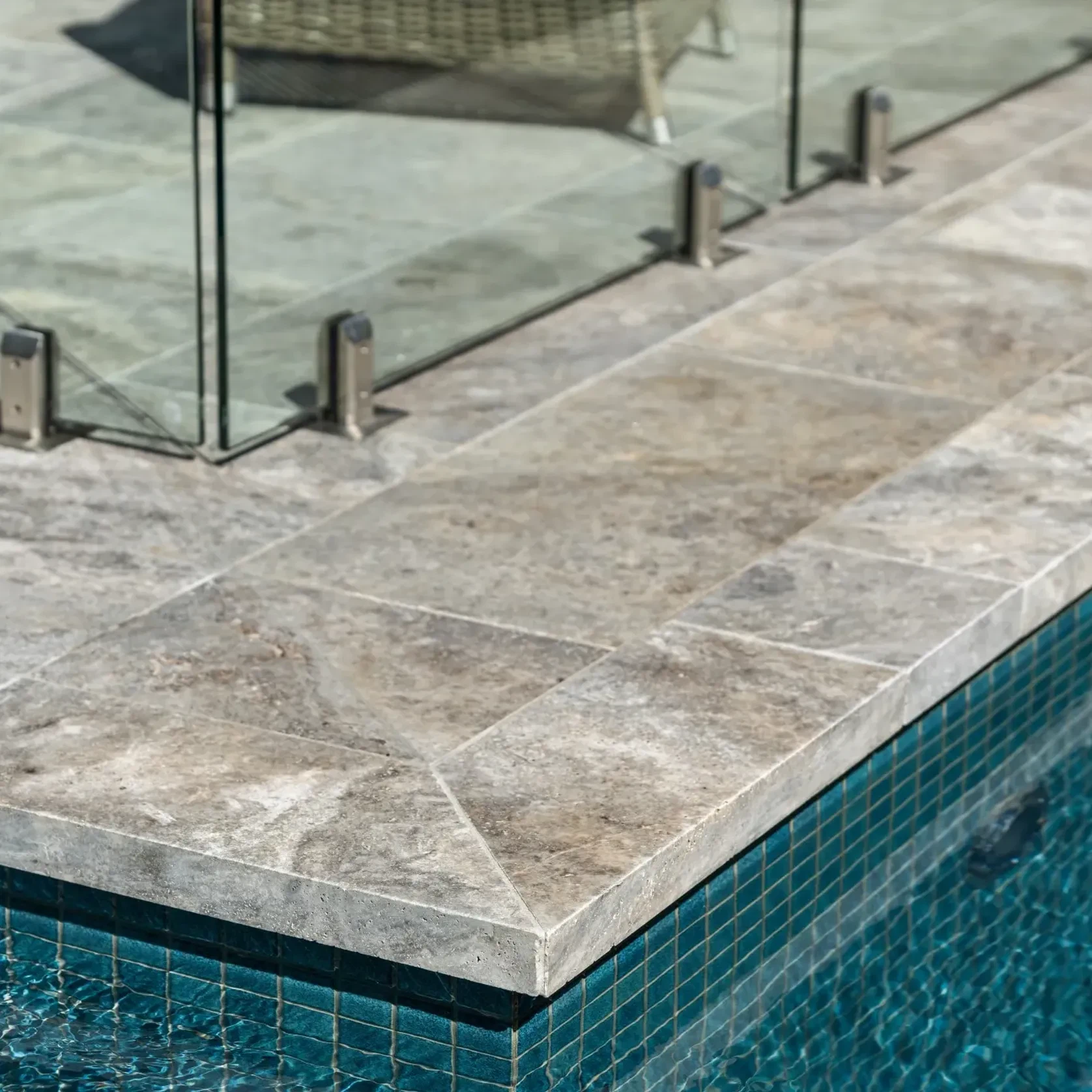 Silver Premium Travertine Pool Coping gallery detail image