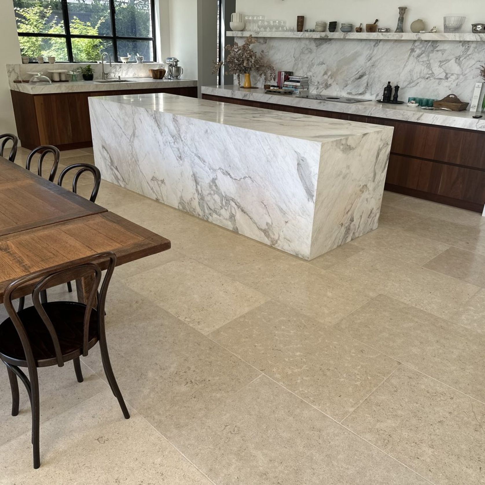 Sinai Pearl Brushed Limestone Tiles gallery detail image