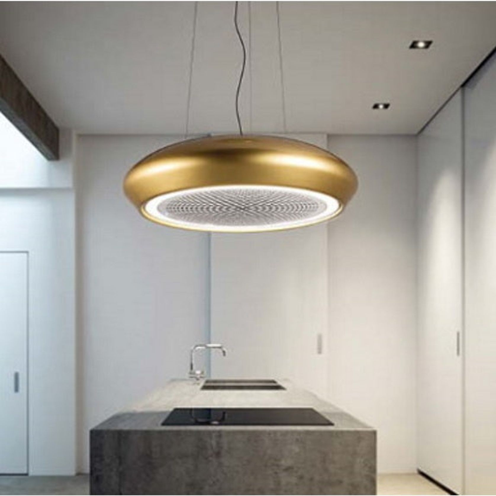 Sirius Ceiling Mount Pendant Rangehood - Gold gallery detail image