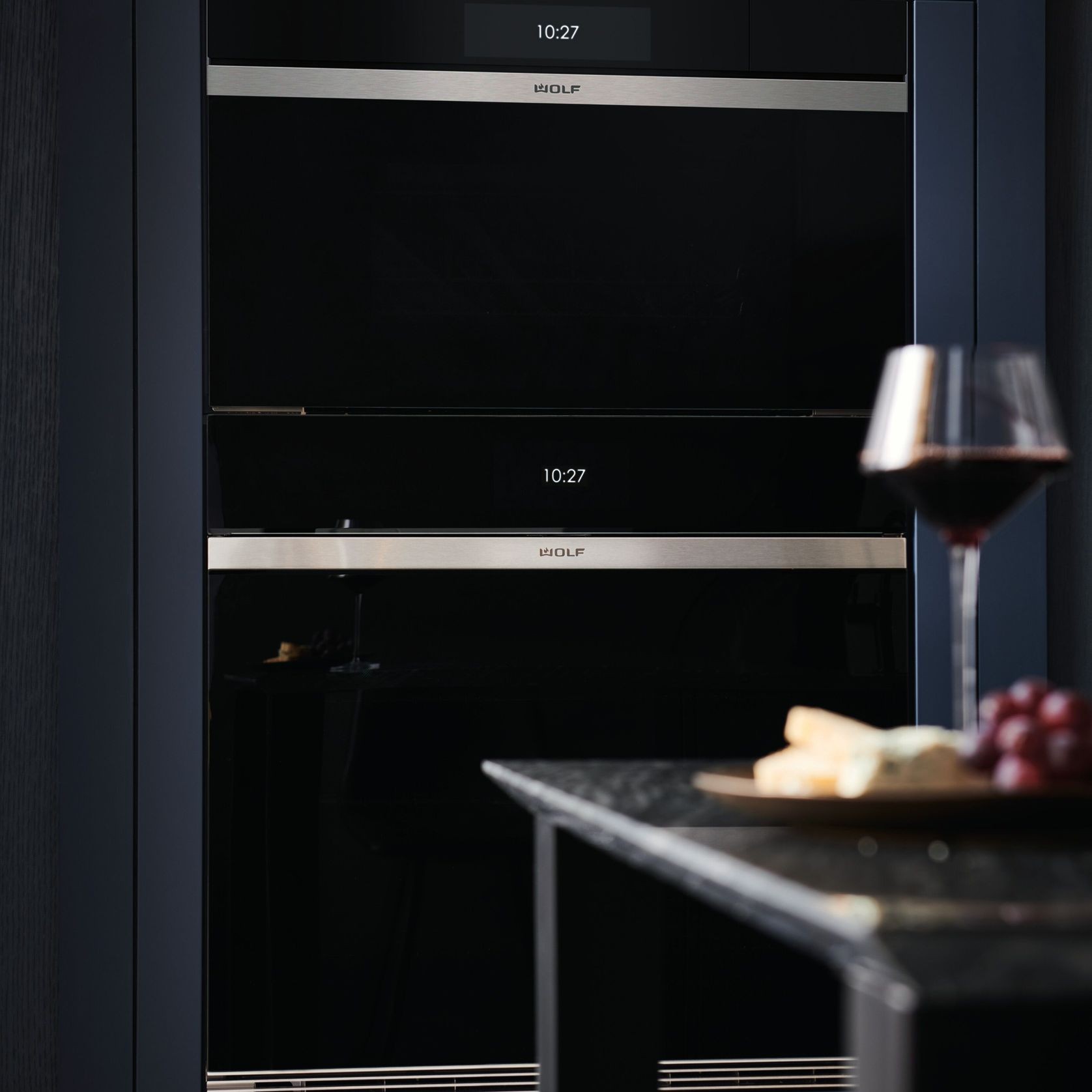 Wolf M Series Contemporary Single Oven Black Glass 76cm gallery detail image