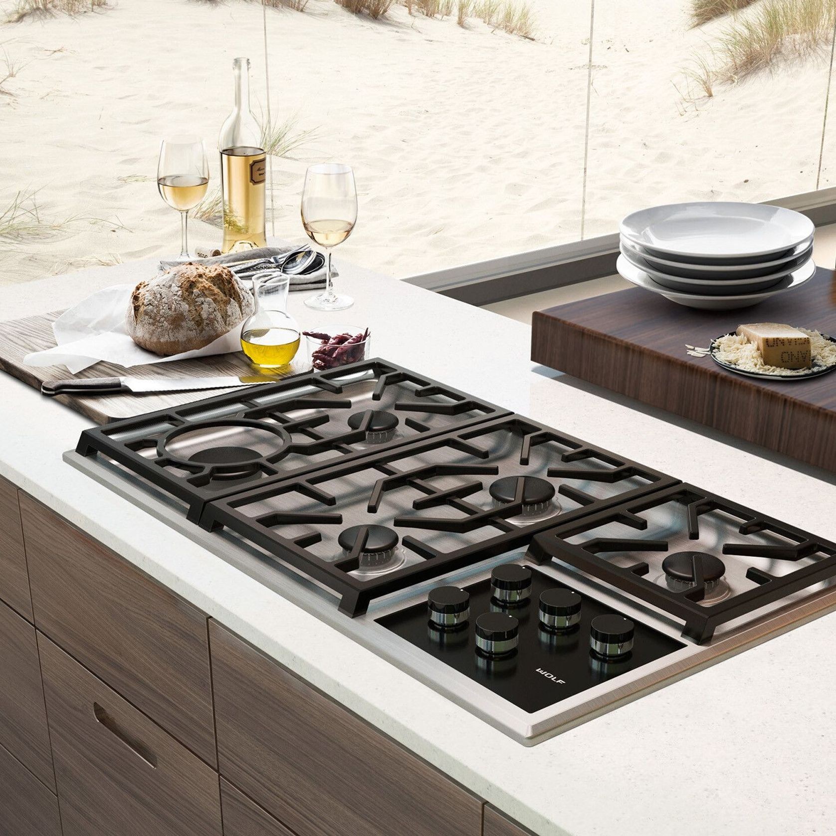 Wolf Transitional Gas Cooktop 91cm ICBCG365TS gallery detail image