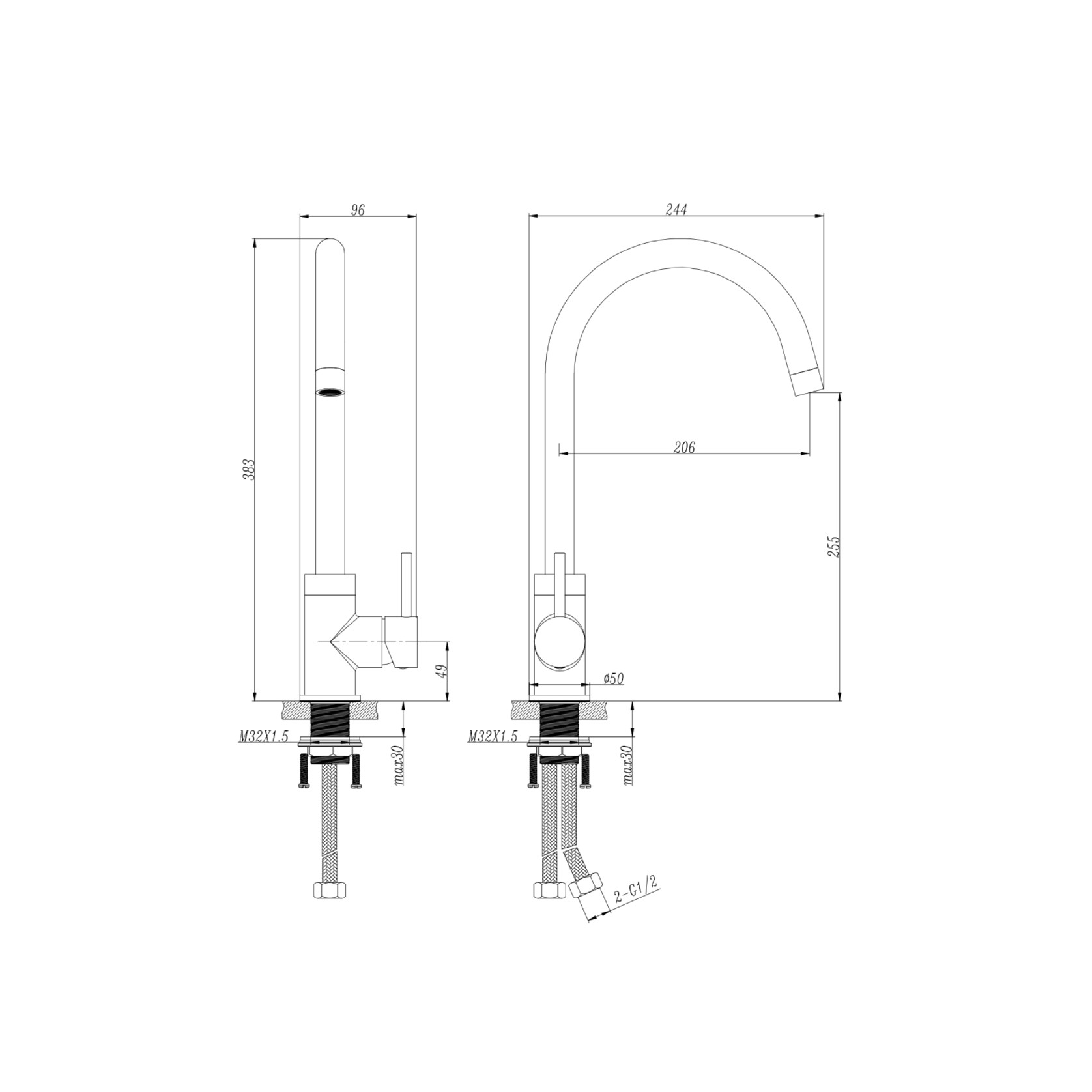 LVB Mica Gooseneck Sink Mixer gallery detail image
