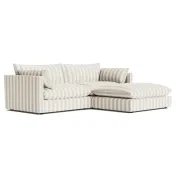 Sidney Slipcover 4 Seater Chaise Sofa - Marnie Sand Stripe gallery detail image