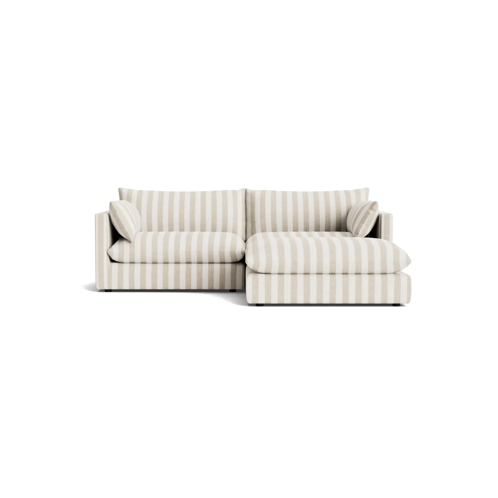 Sidney Slipcover 4 Seater Chaise Sofa - Marnie Sand Stripe gallery detail image
