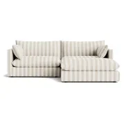 Sidney Slipcover 4 Seater Chaise Sofa - Marnie Sand Stripe gallery detail image