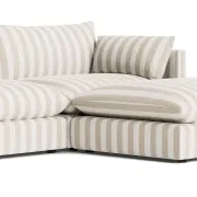Sidney Slipcover 4 Seater Chaise Sofa - Marnie Sand Stripe gallery detail image