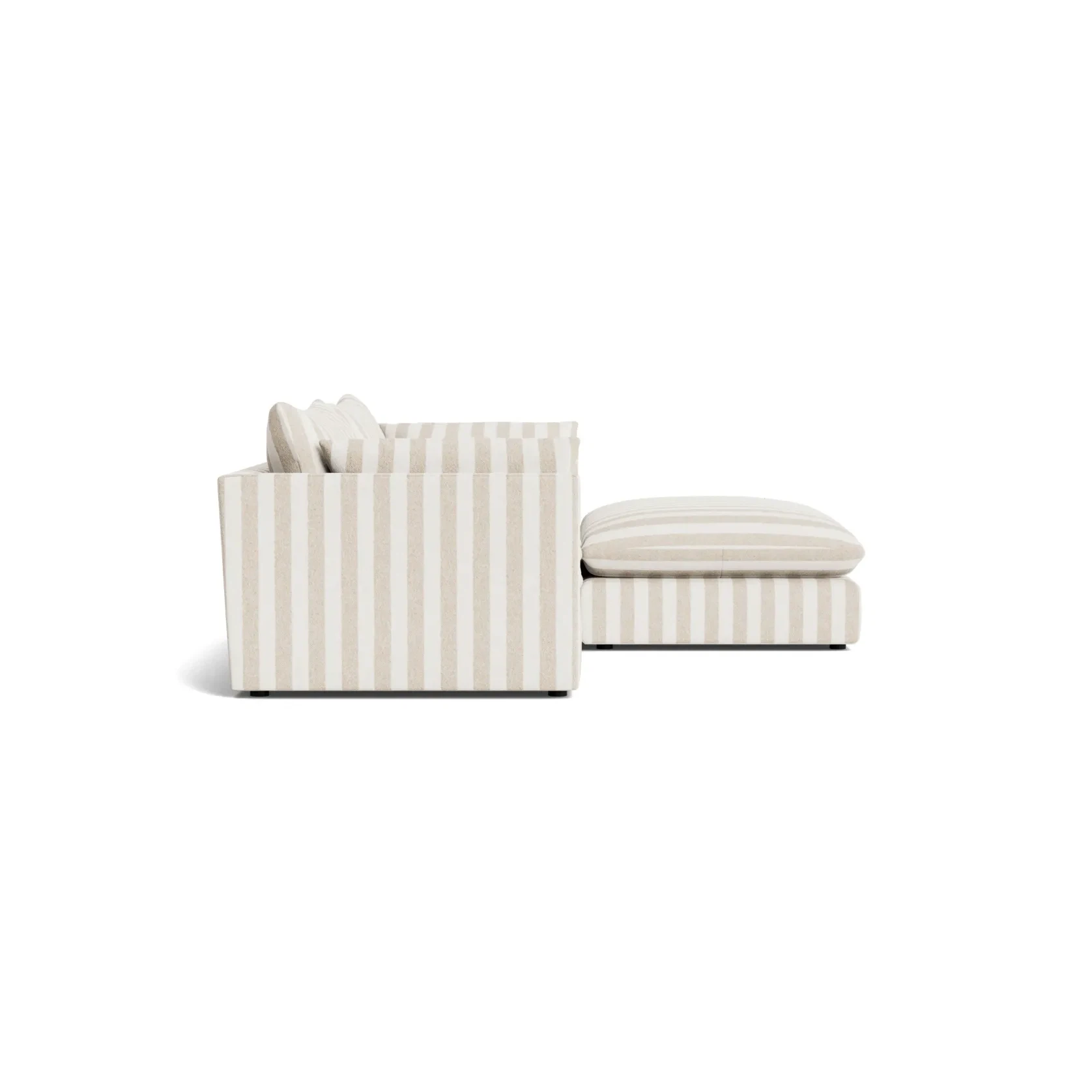 Sidney Slipcover 4 Seater Chaise Sofa - Marnie Sand Stripe gallery detail image