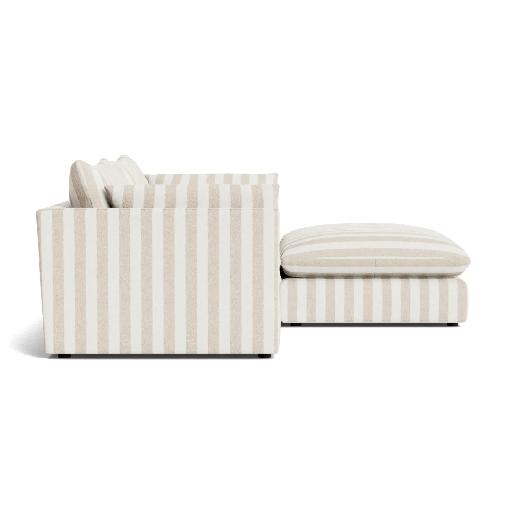 Sidney Slipcover 4 Seater Chaise Sofa - Marnie Sand Stripe gallery detail image
