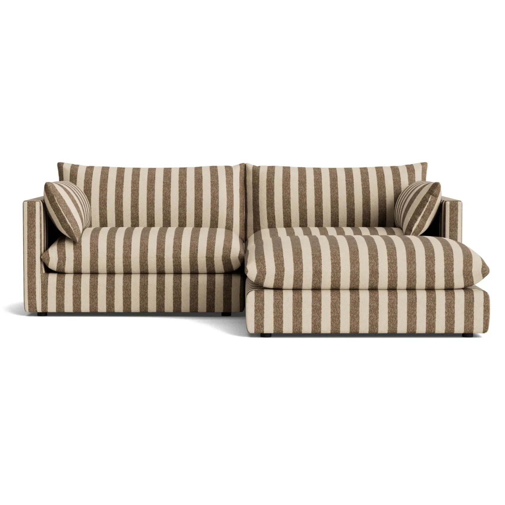 Sidney Slipcover 4 Seater Chaise Sofa - Marnie Coconut Stripe gallery detail image
