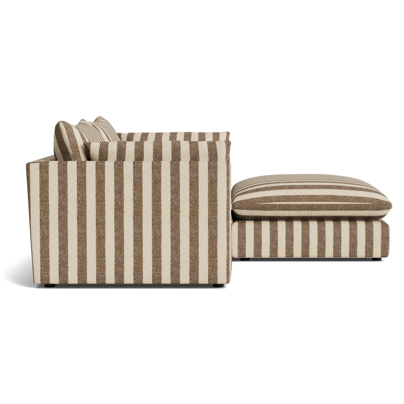 Sidney Slipcover 4 Seater Chaise Sofa - Marnie Coconut Stripe gallery detail image