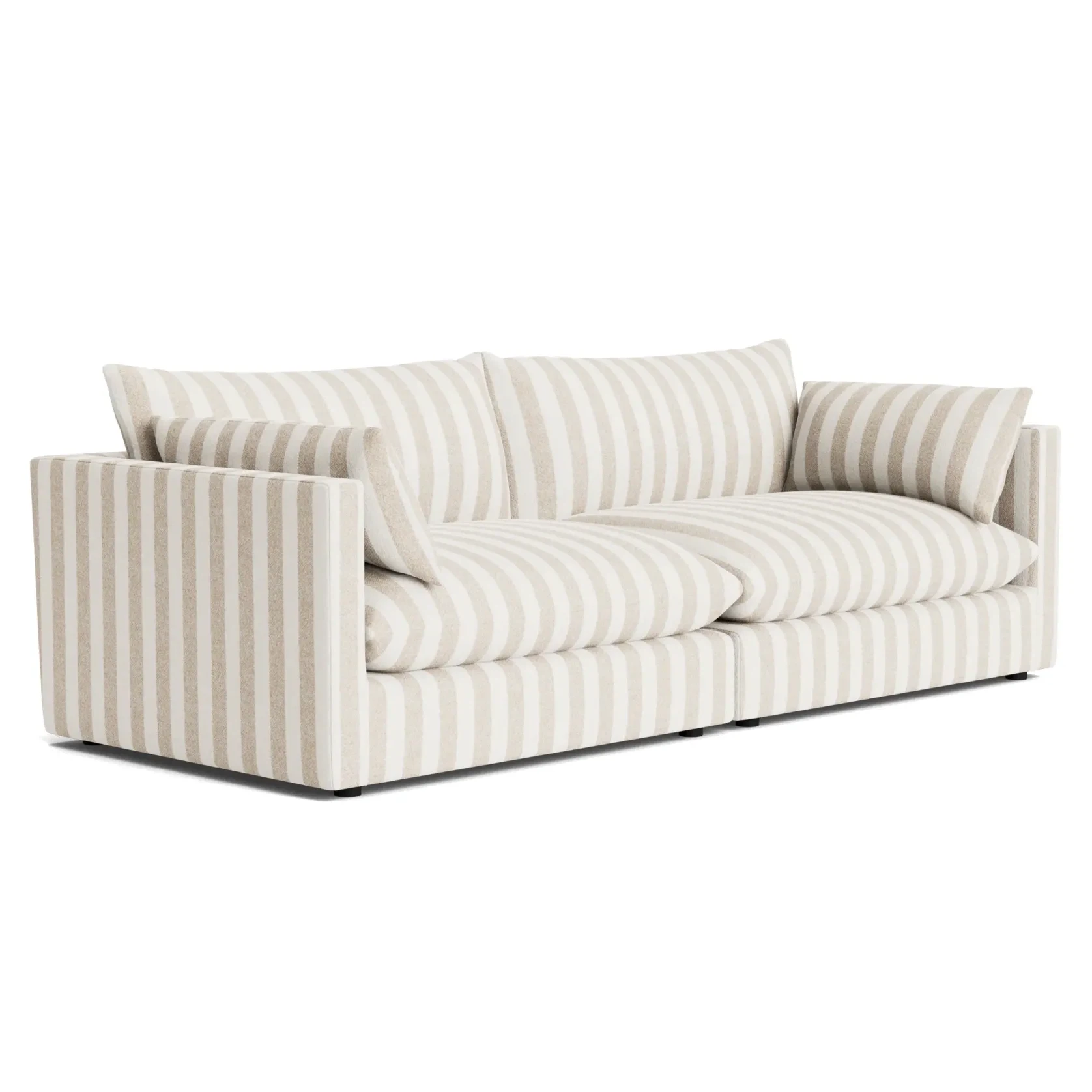 Sidney Slipcover 4 Seater Sofa - Marnie Sand Stripe gallery detail image