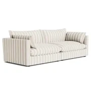 Sidney Slipcover 4 Seater Sofa - Marnie Sand Stripe gallery detail image