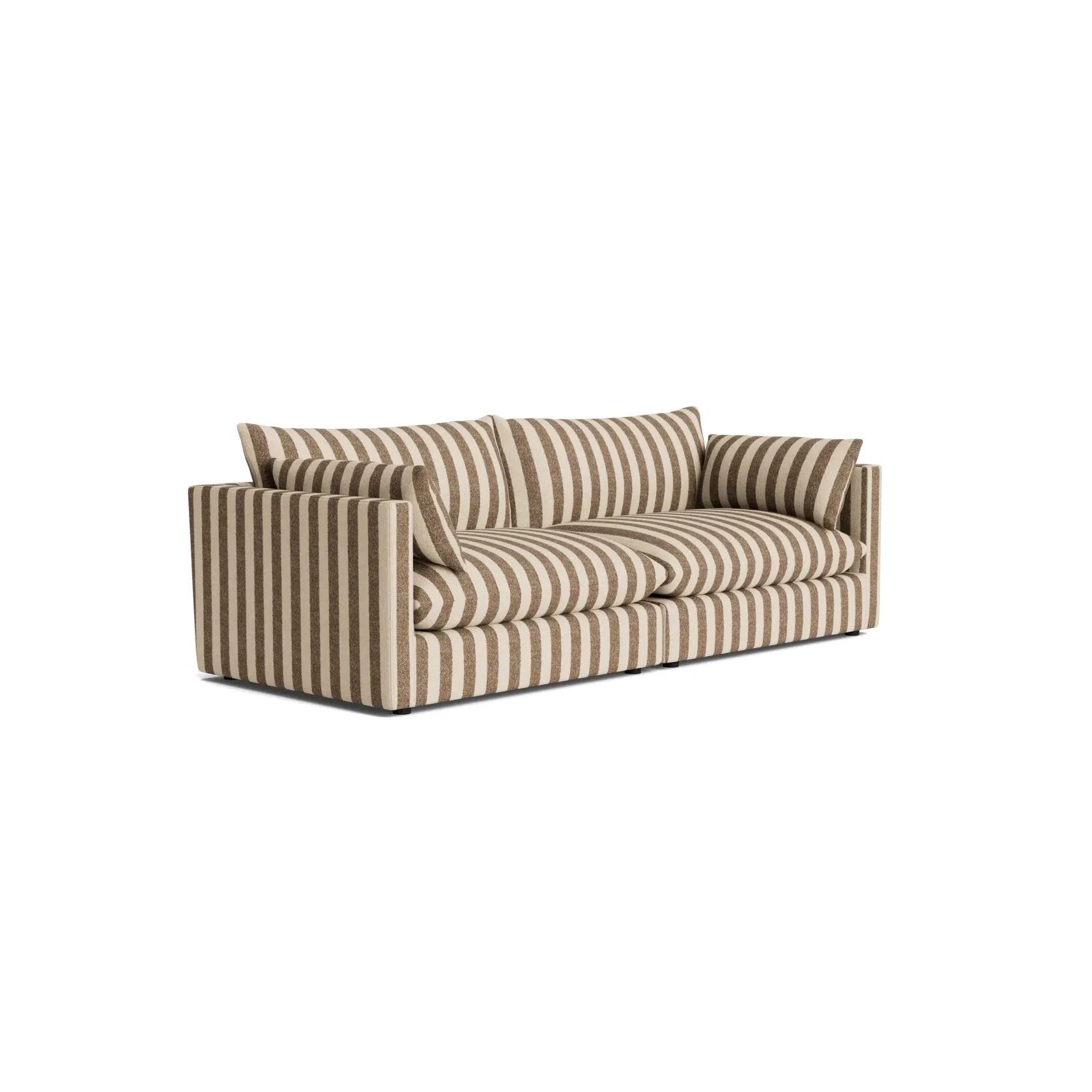 Sidney Slipcover 4 Seater Sofa - Marnie Coconut Stripe gallery detail image