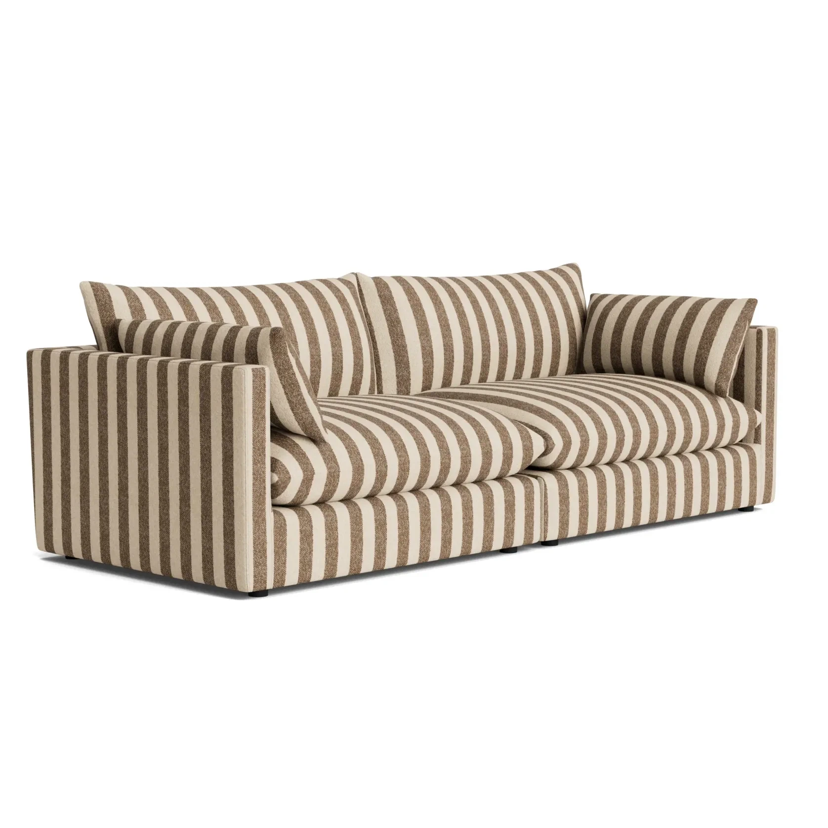 Sidney Slipcover 4 Seater Sofa - Marnie Coconut Stripe gallery detail image