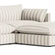 Sidney Slipcover 5 Seater Chaise Sofa - Marnie Sand Stripe gallery detail image