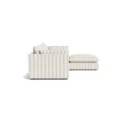 Sidney Slipcover 5 Seater Chaise Sofa - Marnie Sand Stripe gallery detail image