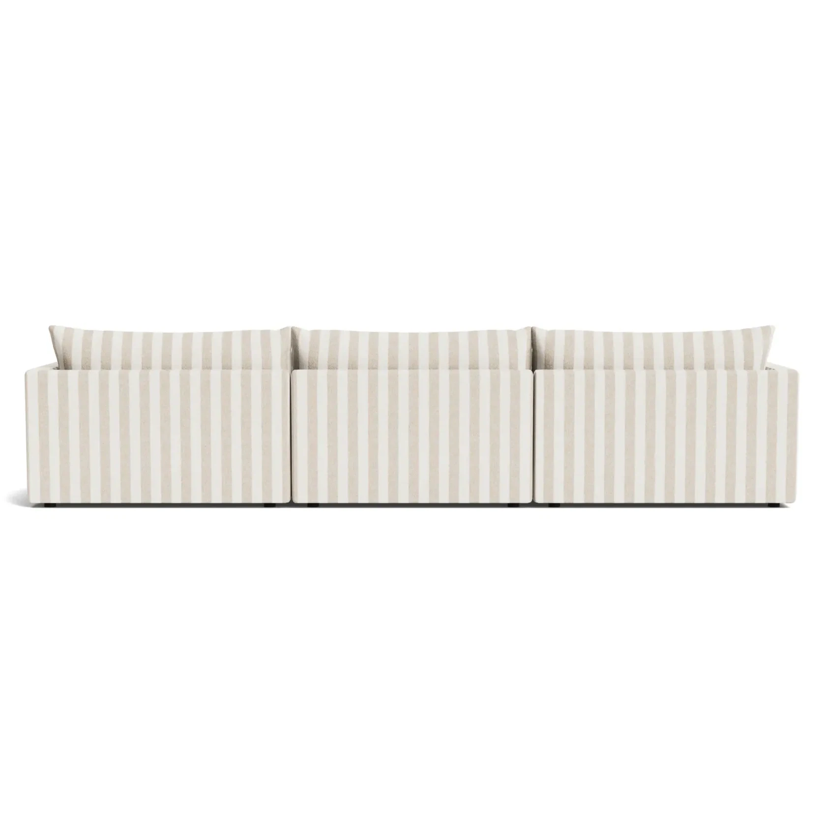 Sidney Slipcover 5 Seater Chaise Sofa - Marnie Sand Stripe gallery detail image