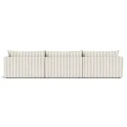 Sidney Slipcover 5 Seater Chaise Sofa - Marnie Sand Stripe gallery detail image
